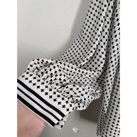 Max Studio Womens Diamond Print Button Up Top Sz 3X Geometric Career Business - Picture 3 of 8